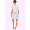 Kadın Mini Etek Terrycotton Kumaş Ekose Desenli Fırfırlı Şık Günlük Kullanım Modern Tasarım