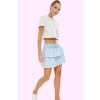 Kadın Mini Etek Terrycotton Kumaş Ekose Desenli Fırfırlı Şık Günlük Kullanım Modern Tasarım