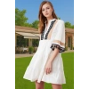 Kadın Mini Pamuk Poplin Elbise Rahat Düz Kesim Yazlık Özel Tasarım Modern Stil Premium Kalite
