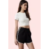 Kadın Mini Şort Yüksek Bel Lastikli Örme Kumaş Günlük ve Spor Hafta Sonu Dayanıklı Malzeme