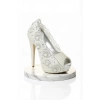 Kadın Moda Beyaz Sedef Inci Taş Işlemeli Gelin Ayakkabı Topuklu Düğün Nişan Gece Abiye Ayakkabı