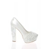 Kadın Moda Beyaz Sedef Inci Taş Işlemeli Gelin Ayakkabı Topuklu Düğün Nişan Gece Abiye Ayakkabı
