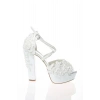 Kadın Moda Beyaz Sedef Inci Taş Işlemeli Gelin Ayakkabı Topuklu Düğün Nişan Gece Abiye Ayakkabı