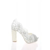 Kadın Moda Beyaz Sedef Inci Taş Işlemeli Gelin Ayakkabı Topuklu Düğün Nişan Gece Abiye Ayakkabı