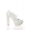 Kadın Moda Beyaz Sedef Inci Taş Işlemeli Gelin Ayakkabı Topuklu Düğün Nişan Gece Abiye Ayakkabı