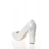 Kadın Moda Beyaz Sedef Inci Taş Işlemeli Gelin Ayakkabı Topuklu Düğün Nişan Gece Abiye Ayakkabı