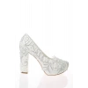 Kadın Moda Beyaz Sedef Inci Taş Işlemeli Gelin Ayakkabı Topuklu Düğün Nişan Gece Abiye Ayakkabısı