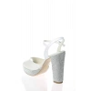 Kadın Moda Şık Beyaz Topuklu Zarif Tasarım Yüksek Topuk Düğün Nişan Gece Abiye Ayakkabı