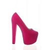 Kadın Moda Şık Fuşya Süet Yüksek Topuk Topuklu Zarif Tasarım Düğün Nişan Gece Abiye Ayakkabı