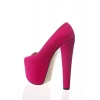Kadın Moda Şık Fuşya Süet Yüksek Topuk Topuklu Zarif Tasarım Düğün Nişan Gece Abiye Ayakkabı