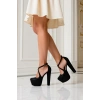 Kadın Moda Şık Gold Janjan Full Taş Düğün Nişan Gece Abiye Ayakkabısı