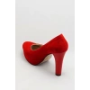 Kadın Moda Şık Kırmızı Klasik Topuklu Ayakkabı Topuklu Düğün Nişan Gece Abiye Ayakkabı