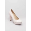 Kadın Moda Şık Pudra Klasik Topuklu Ayakkabı Topuklu Düğün Nişan Gece Abiye Ayakkabı