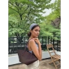Kadın Modern Kesim Suni Deri Shopper Çanta El Ve Omuz Kullanımı İçin Mükemmel Uyum Mükemmel Uyum