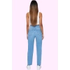 Kadın Mom Jean Pamuklu Renk Yüksek Bel Geniş Paça Rahat Günlük Hafta Sonu Kaliteli Malzeme