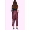 Kadın Normal Bel Dar Paça Suni Deri Pantolon Düğmeli Casual Günlük Stil Yaz Aylarının Vazgeçilmezi