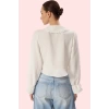 Kadın Önden Bağlamalı Düz Desenli Uzun Kollu Gömlek Günlük Casual Stil Yaz Aylarının Vazgeçilmezi