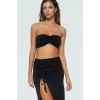 Kadın Örme Fitted Straplez Bluz Etek Plaj Takımı Dar Paça Modern Stil Premium Kalite