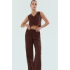 Kadın Örme Geniş Paça Yazlık Takım Rahat Günlük Stil Şık Görünüm Ve