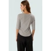 Kadın Örme Kısa Kollu Fitted Bluz Havuz Yaka Günlük Modern Stil Dayanıklı Malzeme Trend Tasarım