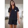 Kadın Örme Pijama Takımı Regular Kalıp Kısa Kol Boru Paça Kaliteli İşçilik Özel Tasarım