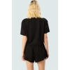 Kadın Örme Şortlu T shirt Takım Rahat Günlük Yazlık Kombin Kullanım Zarifane Tasarım