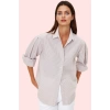 Kadın Oversize Çizgili Dokuma Gömlek Pamuklu Günlük Kombinler İçin Yaz Aylarının Vazgeçilmezi