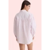 Kadın Oversize Çizgili Dokuma Gömlek Pamuklu Günlük Kombinler İçin Yaz Aylarının Vazgeçilmezi