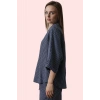 Kadın Oversize Çizgili Gömlek Düşük Kol Uzun Kollu Regular Kalıp Yaz Aylarının Vazgeçilmezi