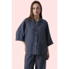 Kadın Oversize Çizgili Gömlek Düşük Kol Uzun Kollu Regular Kalıp Yaz Aylarının Vazgeçilmezi