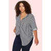 Kadın Oversize Çizgili Gömlek Uzun Kollu Dokuma Kumaş Günlük Kullanım Yaz Aylarının Vazgeçilmezi