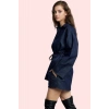 Kadın Oversize Denim Gömlek İspanyol Kol Regular Kalıp Pamuklu Günlük Stil Kaliteli Malzeme