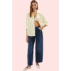 Kadın Oversize Dokuma Gömlek Günlük Ve İş Stilleri İçin Hafta Sonu Yaz Aylarının Vazgeçilmezi