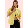 Kadın Oversize Dokuma Gömlek Günlük Ve İş Stilleri İçin Hafta Sonu Yaz Aylarının Vazgeçilmezi