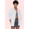Kadın Oversize Dokuma Gömlek Günlük Ve İş Stilleri İçin Hafta Sonu Yaz Aylarının Vazgeçilmezi