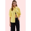 Kadın Oversize Dokuma Gömlek Günlük Ve İş Stilleri İçin Hafta Sonu Yaz Aylarının Vazgeçilmezi