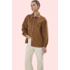 Kadın Oversize Keten Görünümlü Gömlek Uzun Kollu Günlük Stil Hafta Sonu Yaz Aylarının Vazgeçilmezi