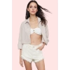Kadın Oversize Keten Görünümlü Yazlık Crop Gömlek Rahat ve Şık Günlük Stil Kaliteli Malzeme