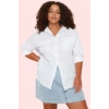Kadın Oversize Pamuk Tunik Düz Desen Uzun Kollu Rahat Kesim Günlük Yaz Aylarının Vazgeçilmezi