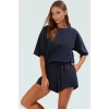 Kadın Oversize Pamuklu Şortlu Takım Rahat Yazlık Mükemmel Uyum Modern Stil Kullanım
