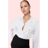 Kadın Oversize Poplin Gömlek Düz Desen Düğmeli Kış Mevsimi Şık Günlük Kullanım Özel Günler