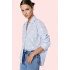 Kadın Oversize Regular Boy Dokuma Gömlek Pamuk Çiçekli Desenli Günlük Şıklık Modern Tasarım