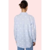 Kadın Oversize Regular Boy Dokuma Gömlek Pamuk Çiçekli Desenli Günlük Şıklık Modern Tasarım