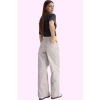 Kadın Pamuk Denim Barrel Jeans Uzun Boy Geniş Paça Çok Çizgili Günlük Ve Rahat Özel Günler