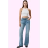 Kadın Pamuk Denim Flare Jean Düşük Bel Günlük Dayanıklı Malzeme Yaz Aylarının Vazgeçilmezi