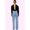 Kadın Pamuk Denim Geniş Paça Jean Pantolon Yüksek Bel Günlük Şıklık Yaz Aylarının Vazgeçilmezi