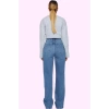 Kadın Pamuk Denim Geniş Paça Jean Pantolon Yüksek Bel Günlük Şıklık Yaz Aylarının Vazgeçilmezi