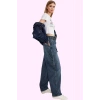 Kadın Pamuk Denim Jean Boru Paça Skater Baggy Günlük Stil Hafta Sonu Yaz Aylarının Vazgeçilmezi