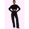 Kadın Pamuk Denim Jean Pantolon Basic Yüksek Bel Geniş Paça Yaz Aylarının Vazgeçilmezi