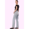 Kadın Pamuk Denim Jean Pantolon Yüksek Bel Geniş Paça Düz Desen Günlük Stil Modern Tasarım